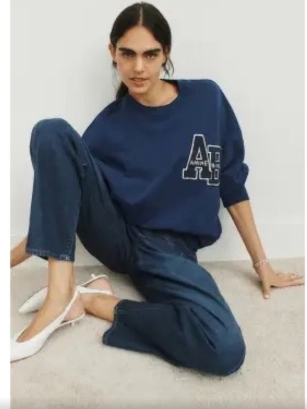 Anine Bing Miles Oversized Letterman Sweatshirt